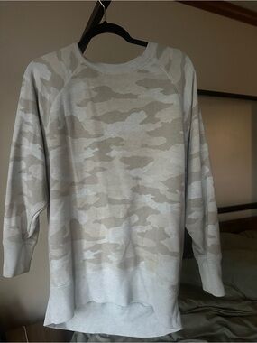 aerie Neutral Camo Crewneck Sweatshirt